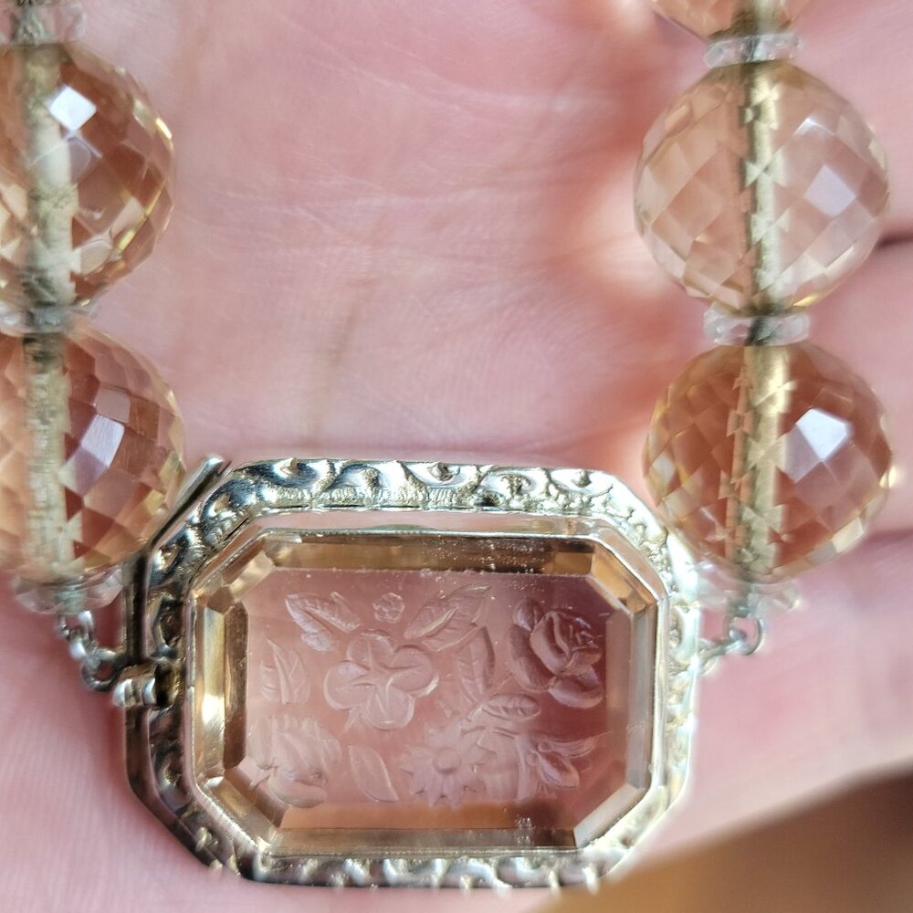 1930's Fishel, Nessler & Co. Art Deco Sterling and Austrian Crystal necklace